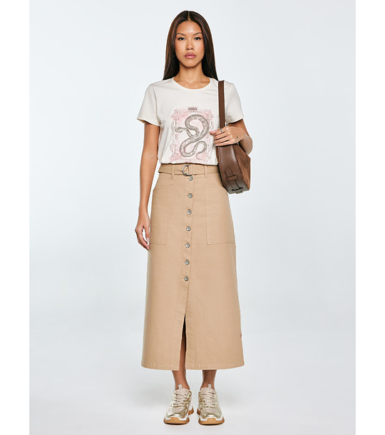 Бежова пола от памук и лен снимка