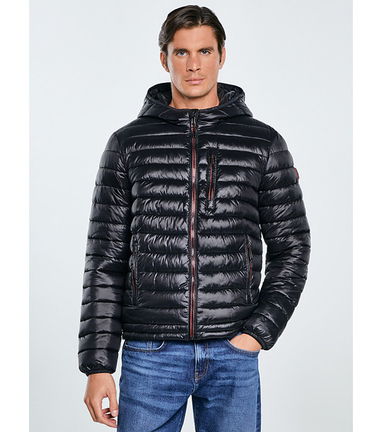 Мъжко черно яке HORP с качулка снимка