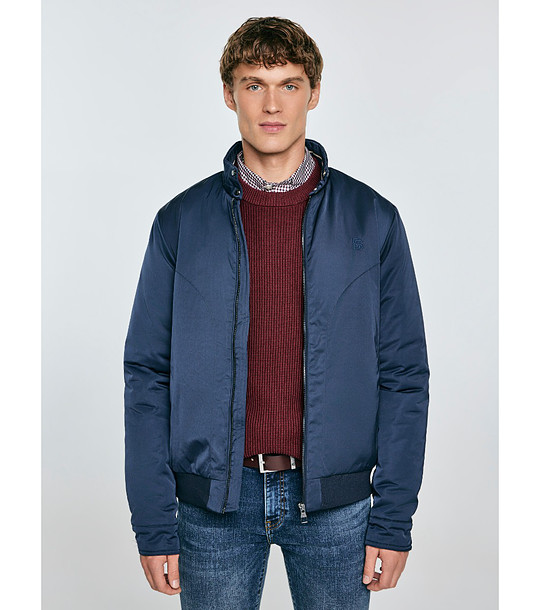 Мъжко тъмносиньо яке KYE с рипсени маншети снимка