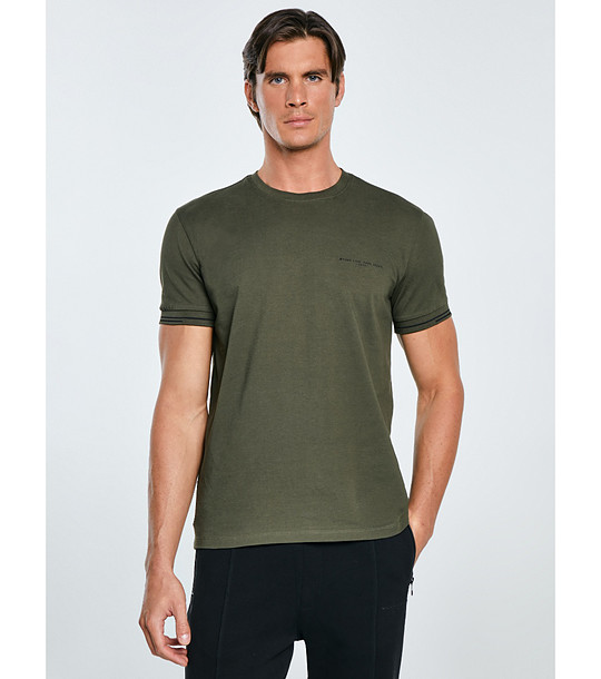 Памучна мъжка тениска в цвят каки WLADER  снимка