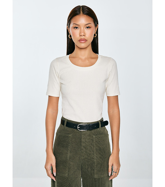 Дамска памучна тениска в бежово ASTERCA  снимка