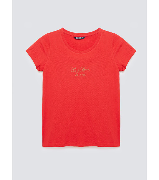 Червена дамска памучна тениска MALVINA  снимка