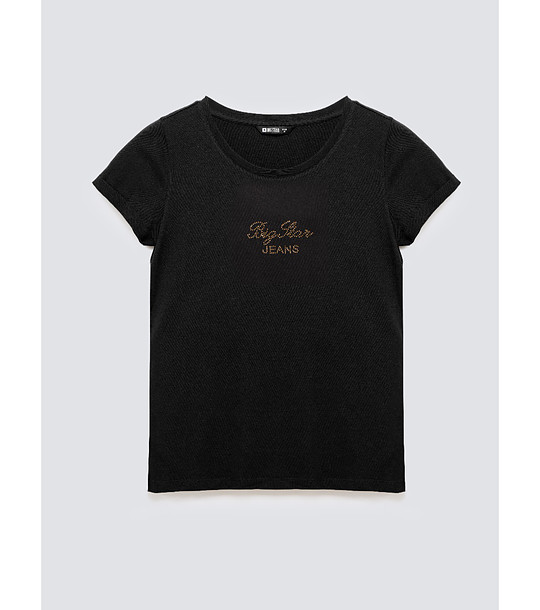 Черна памучна дамска тениска MALVINA  снимка