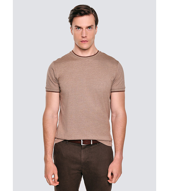 Мъжка памучна тениска в бежово LOBBER  снимка