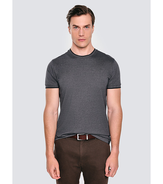 Мъжка памучна тениска в тъмносиво LOBBER  снимка