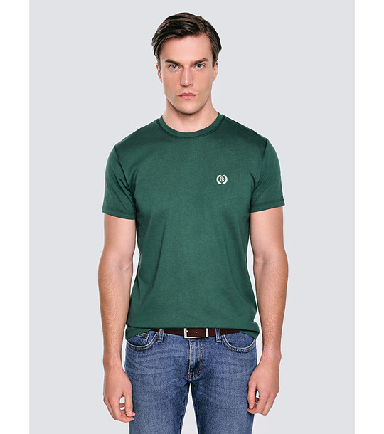 Зелена мъжка памучна тениска KERAL  снимка