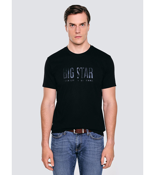 Черна памучна мъжка тениска MELSAR  снимка