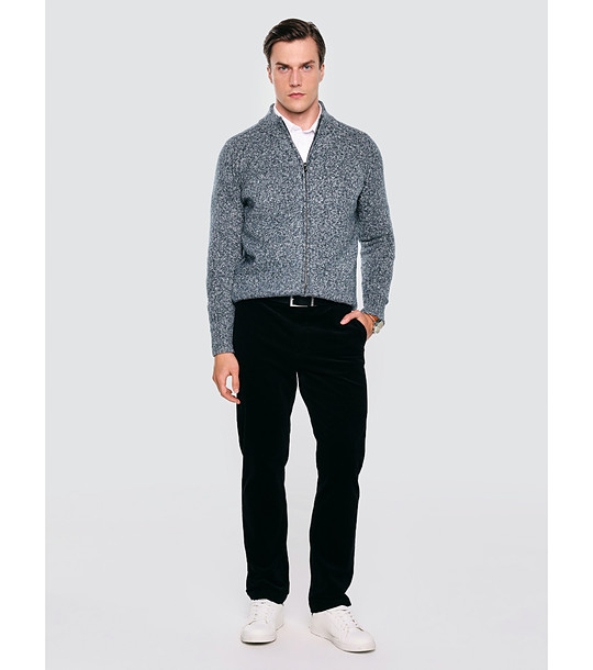 Мъжка плетена жилетка с цип снимка