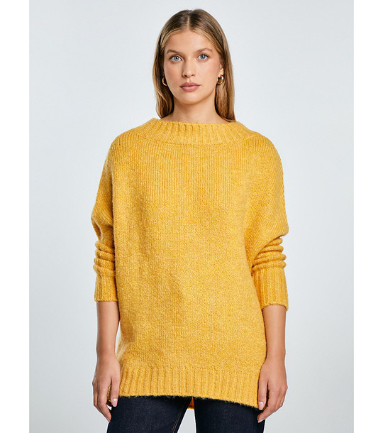 Жълт дамски пуловер с широк силует MAYAMIKO  снимка