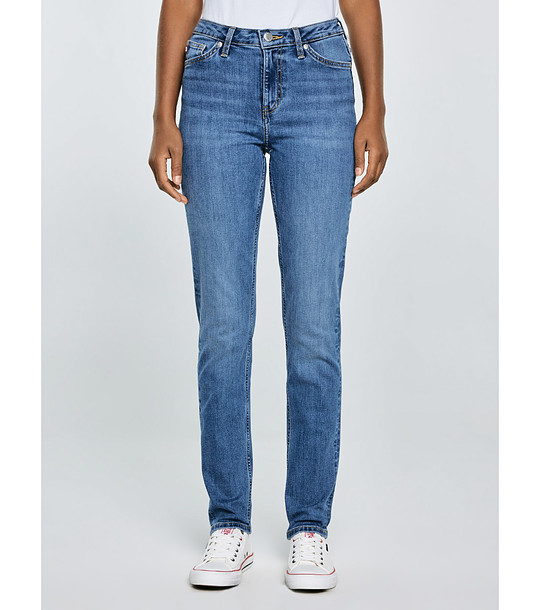 Сини памучни дамски прави дънки Katrina снимка