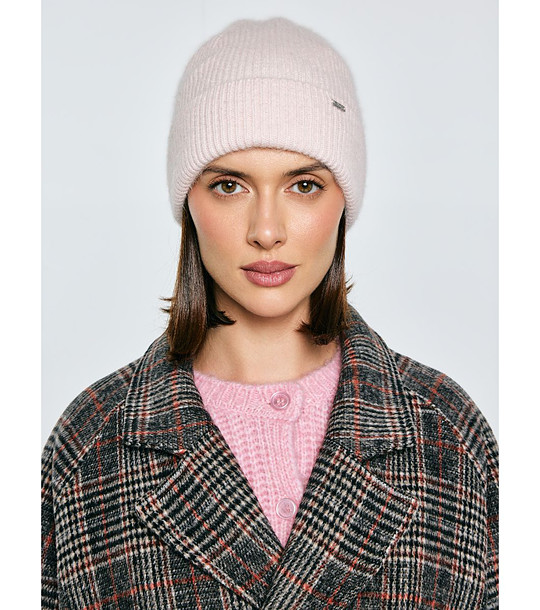 Дамска зимна плетена шапка в бежово HERYNIA  снимка