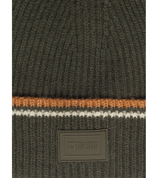 Зелена мъжка плетена зимна шапка WANDEGOR  снимка