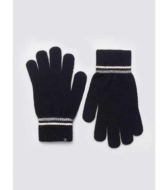 Мъжки черни ръкавици с кант  снимка