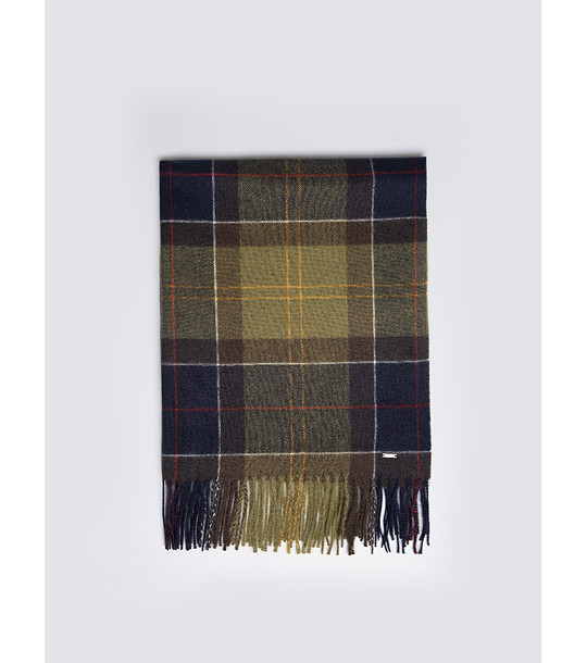 Дамски шал на каре в зелено и тъмносиньо снимка