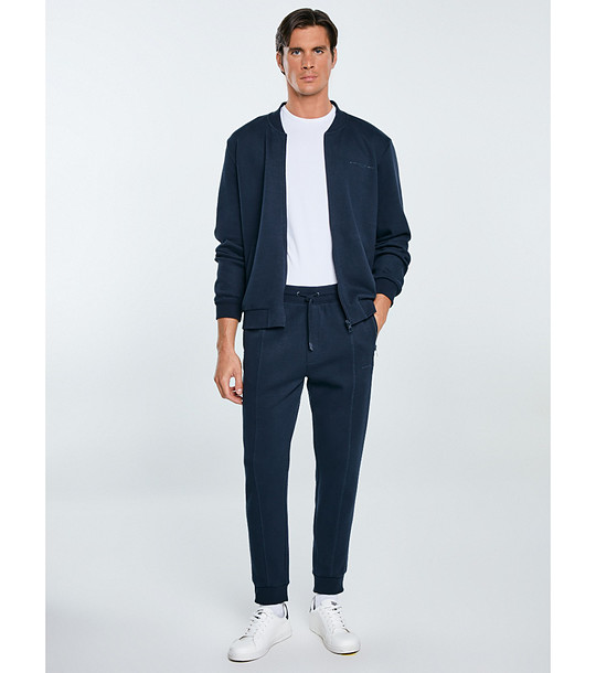 Тъмносин мъжки памучен спортен панталон снимка