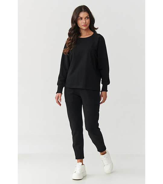 Памучен дамски комплект в черно снимка