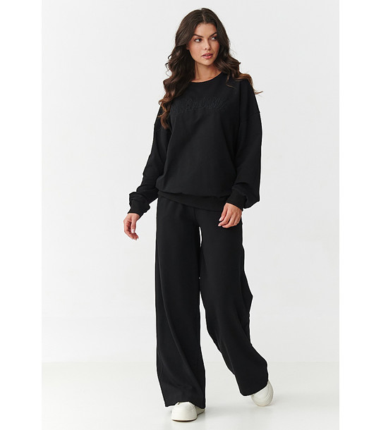 Дамски памучен спортен комплект в черно снимка