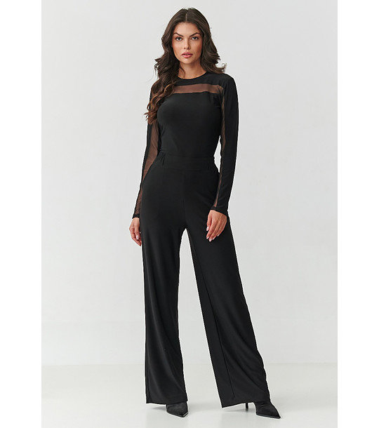 Дамски черен комплект с прозрачни акценти снимка