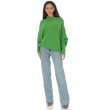 Зелен дамски овърсайз пуловер-4 снимка