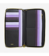 Кожен дамски портфейл в черно и лилаво Ustica-0 снимка