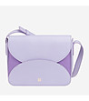 Кожена дамска чанта в цвят лилаво CEFALONIA-1 снимка