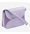 Кожена дамска чанта в цвят лилаво CEFALONIA-3 снимка