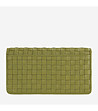 Маслинено зелен дамски кожен портфейл Canarie-1 снимка