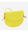 Лимонено жълта дамска чанта от естествена кожа SKYE-2 снимка