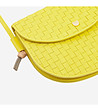 Лимонено жълта дамска чанта от естествена кожа SKYE-3 снимка