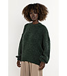 Тъмнозелен пуловер с вълна и мохер Ula-3 снимка