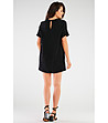 Черна памучна рокля с къс ръкав Noеmi-2 снимка