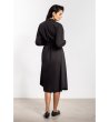 ЧЕРНА риза рокля миди с колан A736-2 снимка