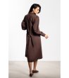 Кафява рокля риза миди с колан A736-2 снимка