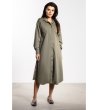 Маслиненозелена рокля риза миди A736-1 снимка