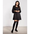 ЧЕРНА мини рокля с разкроен силует A741-1 снимка