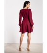 Бордо мини рокля с разкроена долна част A741-2 снимка