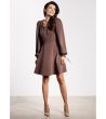 Кафява рокля мини с дълъг ръкав A741-1 снимка