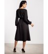 Черна рокля миди с колан A742-1 снимка