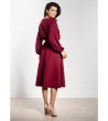 Бордо миди рокля с колан A742-1 снимка