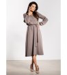Дамска рокля миди с колан и ластик в талията A742-1 снимка