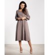 Дамска рокля миди с колан и ластик в талията A742-2 снимка