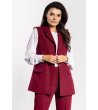 Бордова елегантна жилетка KAMIZELKA A745 с дълъг прав силует-0 снимка