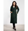 Дамско дълго палто в тъмнозелено -1 снимка