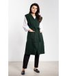 Тъмнозелен дълъг дамски елек -2 снимка