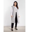 Сив дамски дълъг елек без ръкави с колан-1 снимка