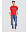 Червена памучна мъжка тениска с щампа MELSAR -3 снимка