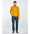 Мъжки памучен пуловер в жълто AMARIS -3 снимка