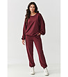 Дамски памучен комплект в бордо-0 снимка