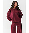 Дамски памучен спортен комплект в бордо-1 снимка
