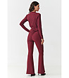 Дамски комплект от блуза и панталон  от две части в бордо-1 снимка